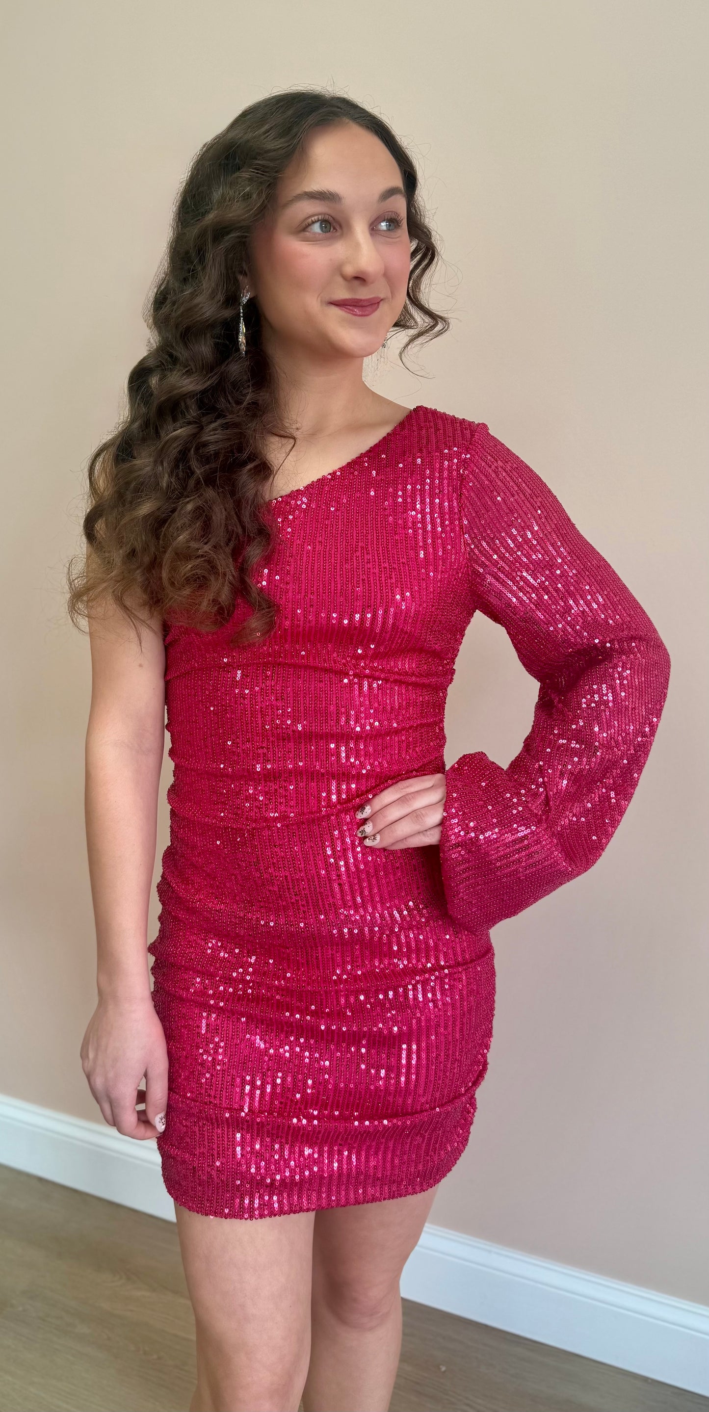 One Shoulder Sequin Cocktail
