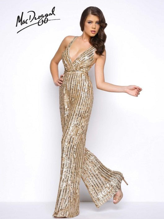 Mac Duggal Gold Jumpsuit
