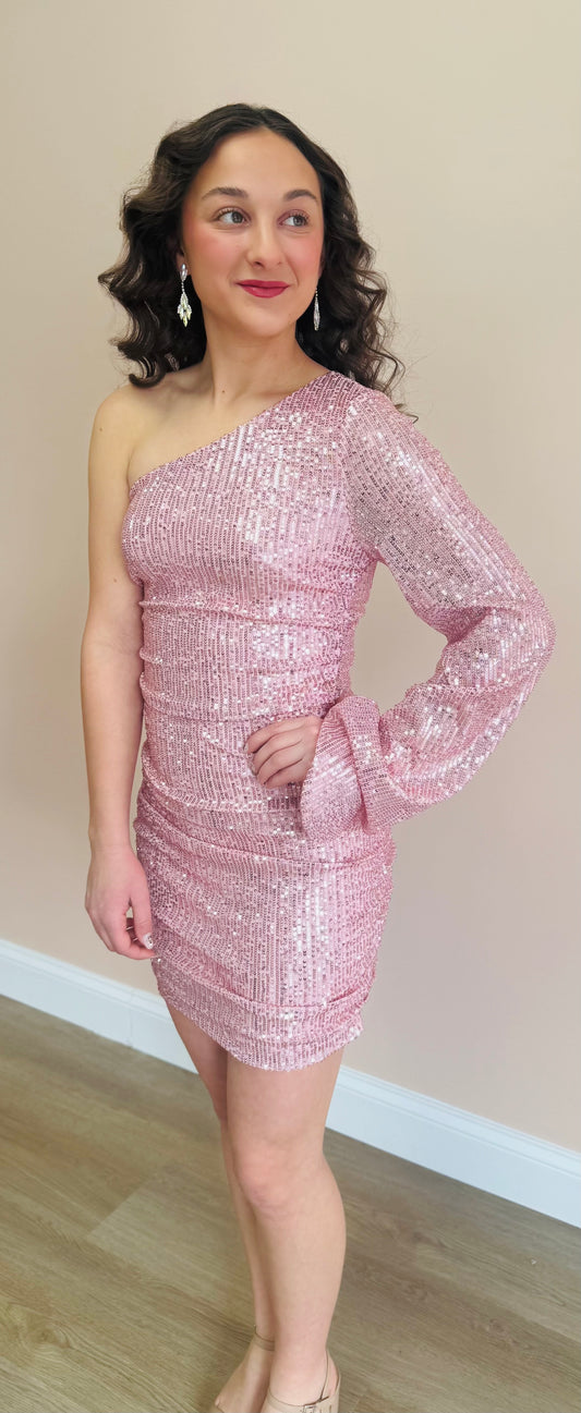 One Shoulder Sequin Cocktail